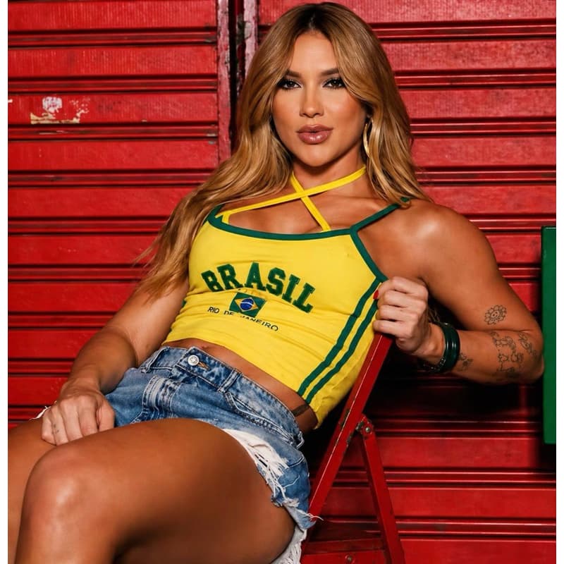 Cropped Feminino Virgínia Brasil Copa 2026 verão Blusinha Ótima Qualidade Regata Alcinha