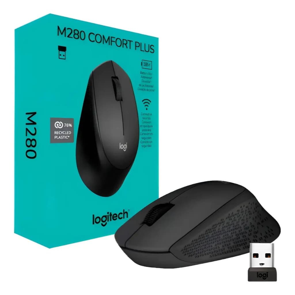 Mouse Logitech M280 Sem Fio 1000dpi Com Pilha Inclusa