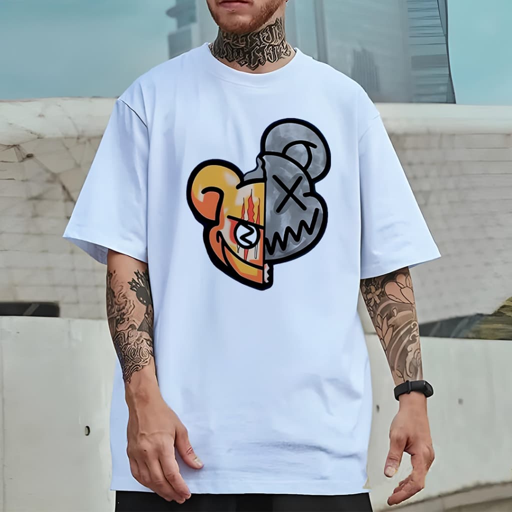 Camiseta Oversized Unissex Plus Size com Estampa Modelo: "Ursinho Vivo morto" - Lançamento 2026