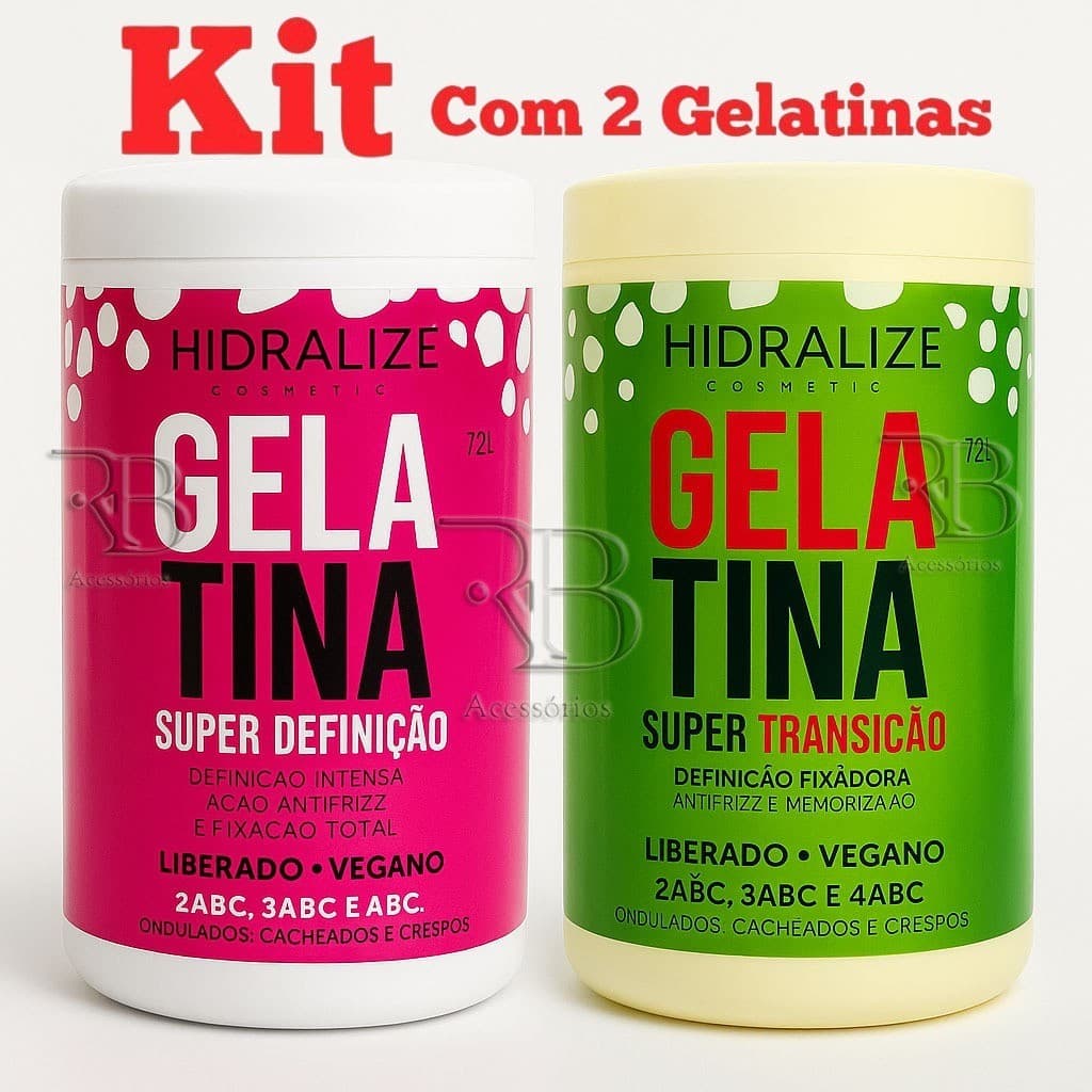 Gelatina Capilar Hidralize 1kg/2kg Super Definição Fixação Intensa Para Cachos e Crespos