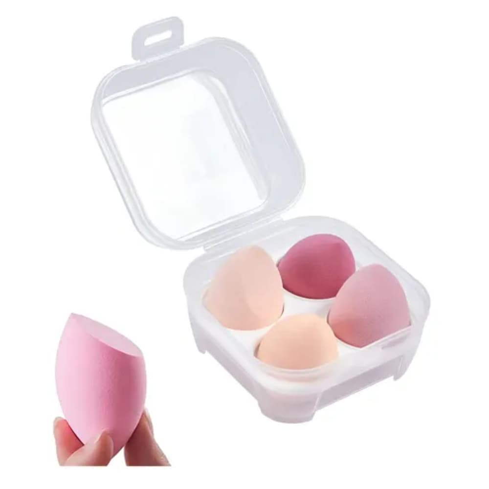 Kit C/4 Esponjas de Maquiar ovos de maquiagem, conjuntos de esponjas de pó, ferramentas de maquiagem