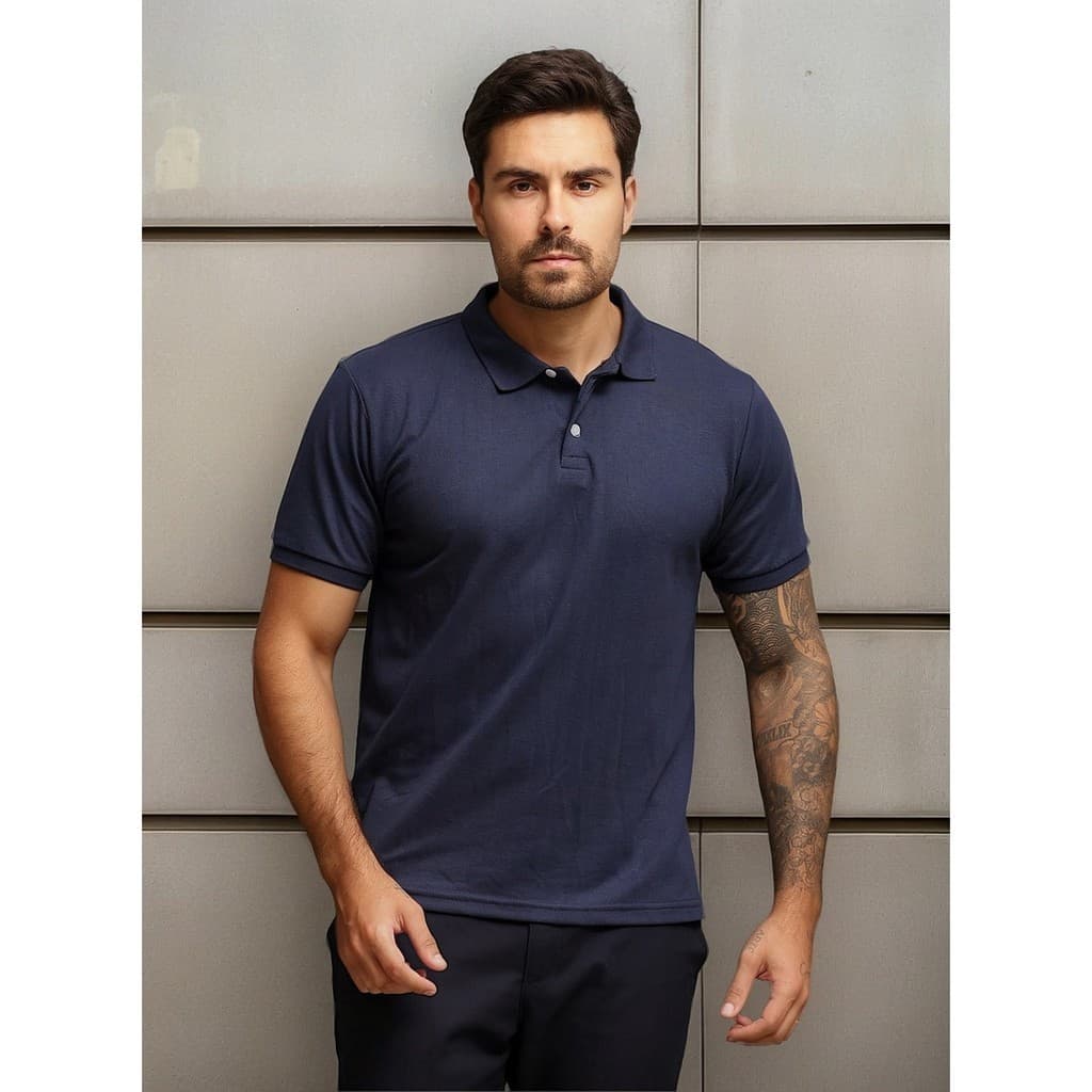 Camiseta Polo Básica Masculina Lisa Algodão Premium Dia-a-Dia Camisa