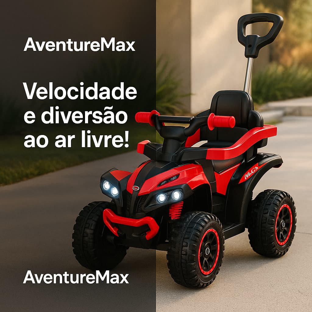 Quadriciclo Eletrico Infantil Aventura Luz Som Assento Couro