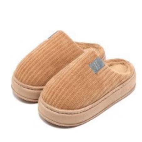 Chinelo Feminino liso canelado De Inverno Antiderrapante FlexíVel Quente De Inverno/PTF06-147