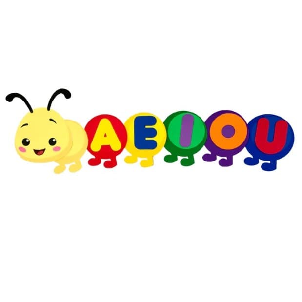 Painel Escolar Centopeia Vogais Piffe 106x37cm EVA para Sala de Aula Educação Infantil Alfabetização