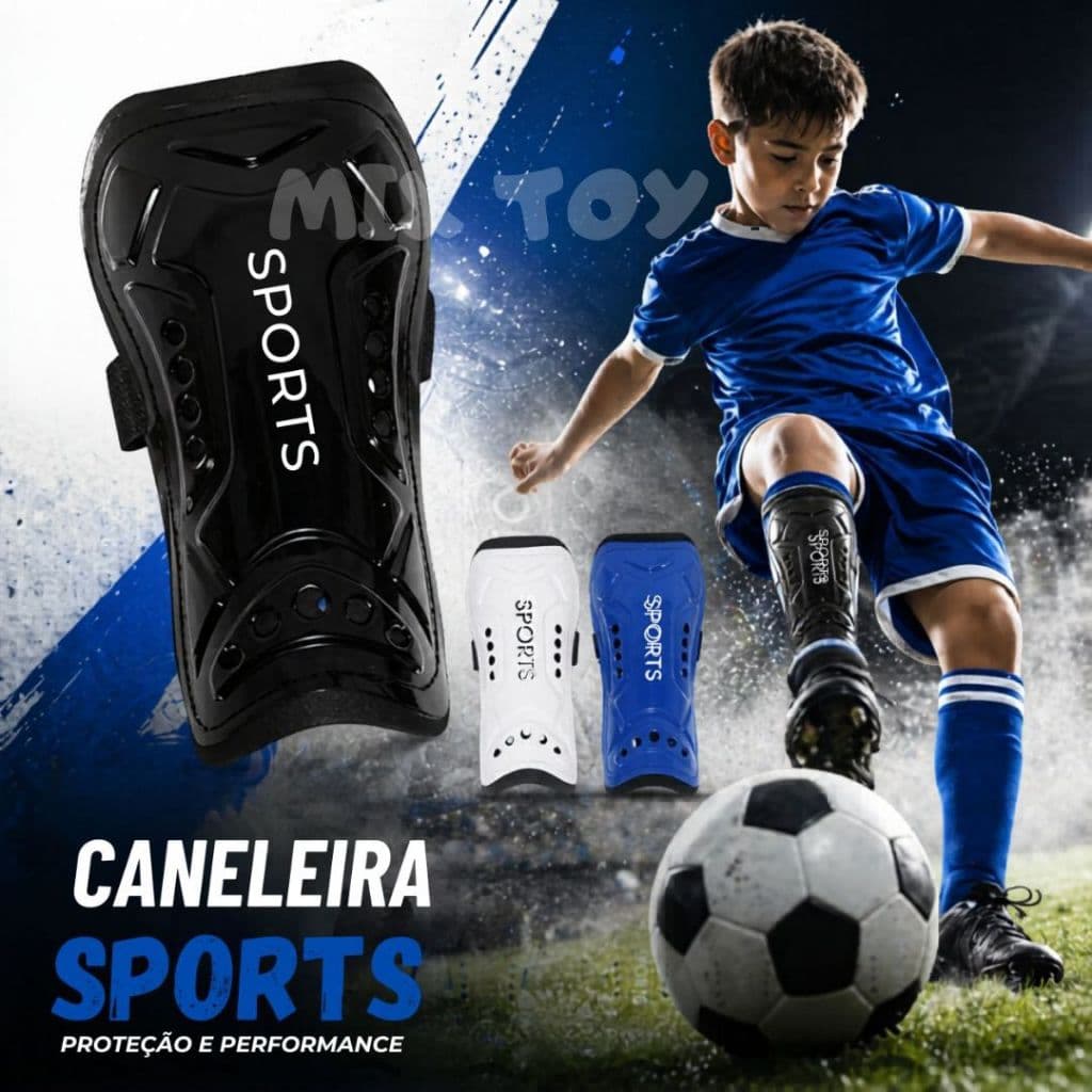 Caneleira de Futebol Proteção Esporte Infantil e Juvenil
