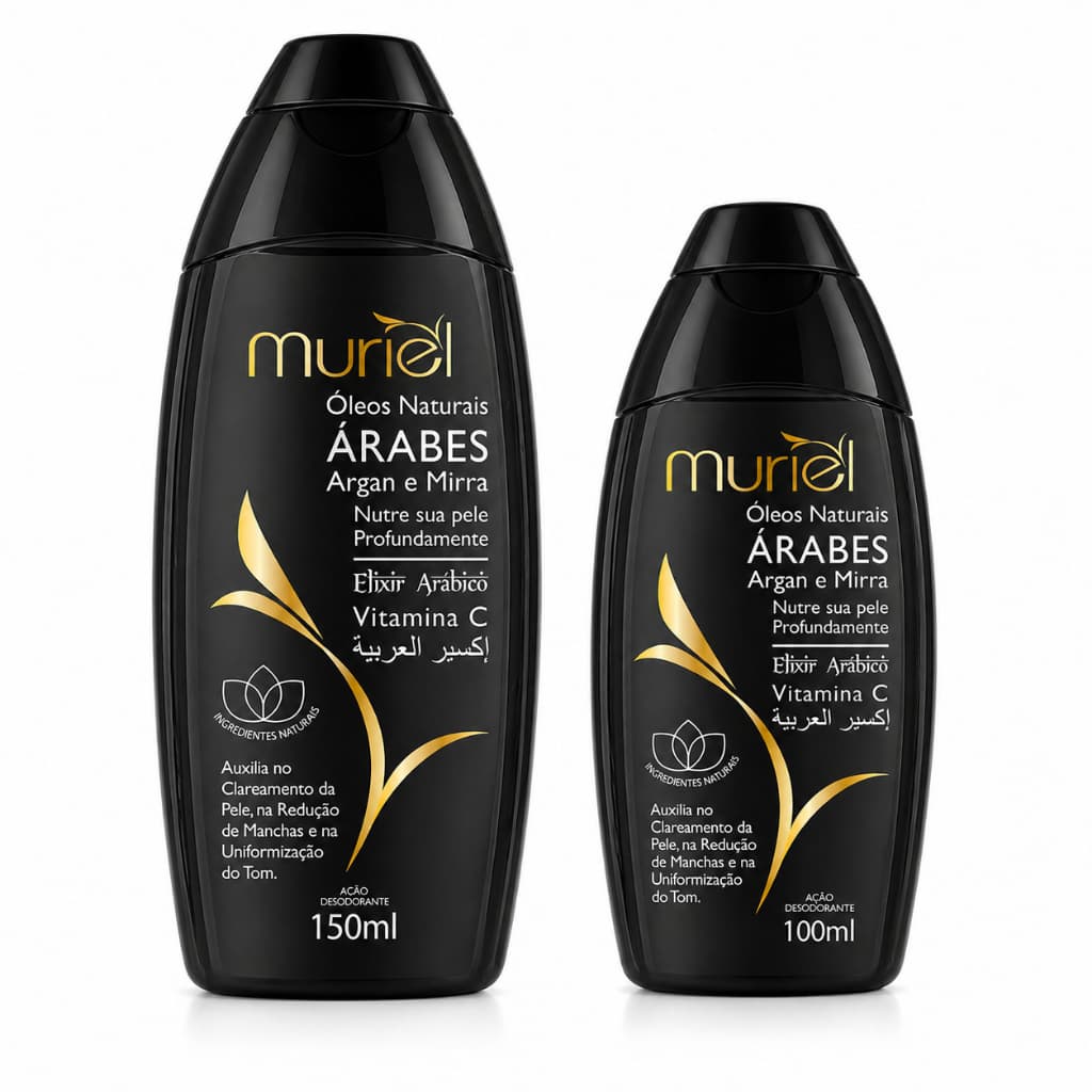 Kit 2 Óleo Corporal Árabe Premium Muriel Hidratante 200ml ou 300ml