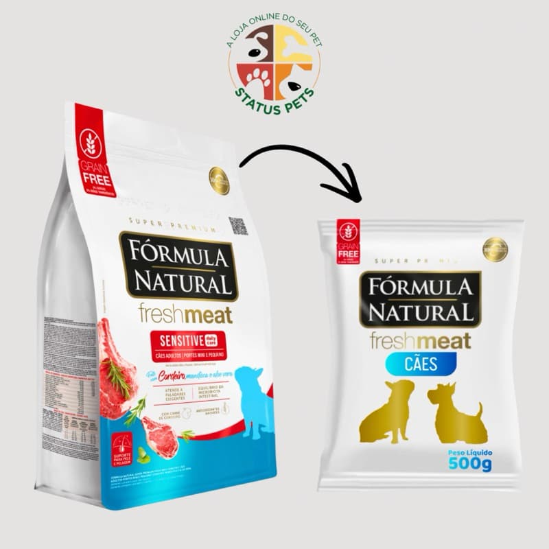 Ração Fórmula Natural Fresh Meat Sensitive Cães Adultos Portes Mini e Pequeno
