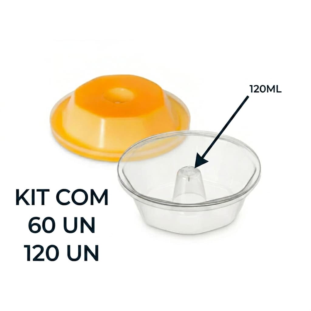 Mini Forma Para Pudim 120ml com Tampa Descartável Pequena e Forneável