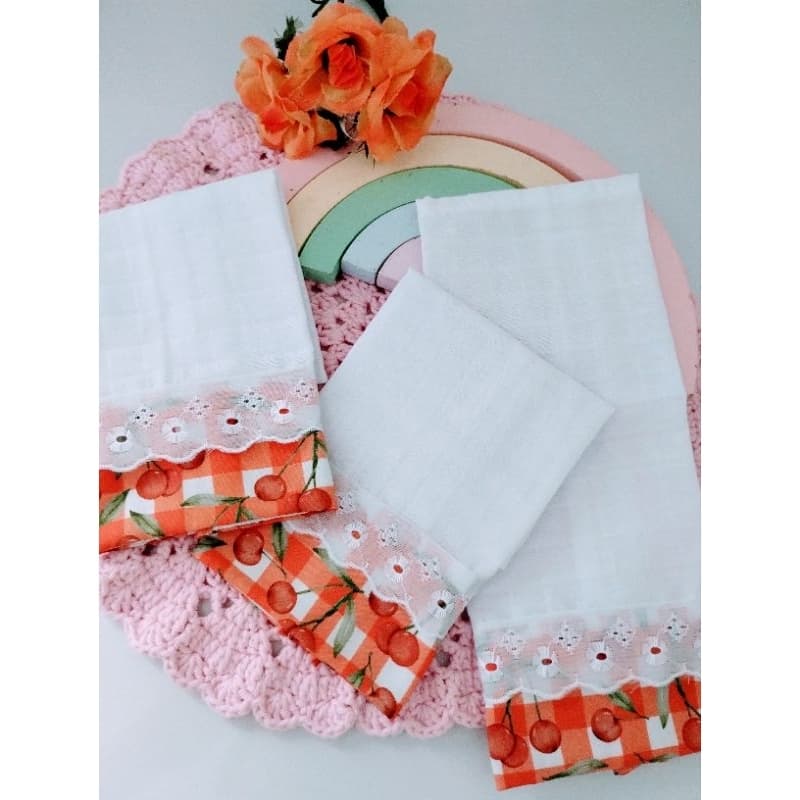 kit 3 fraldas de boca, fralda personalizada, toalha bordada.