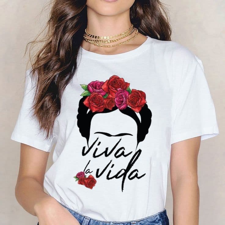 Camiseta Feminina Camisa Estampada Algodão Aesthetic Casual Delicada Fashion Confortável