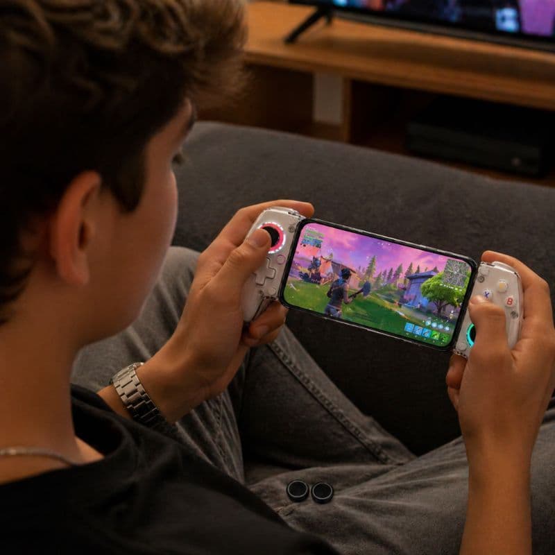 Controle Gamer Bluetooth Q101 Sem Fio Android iOS PC PS4 Switch Telescópico Gamepad Multiplataforma