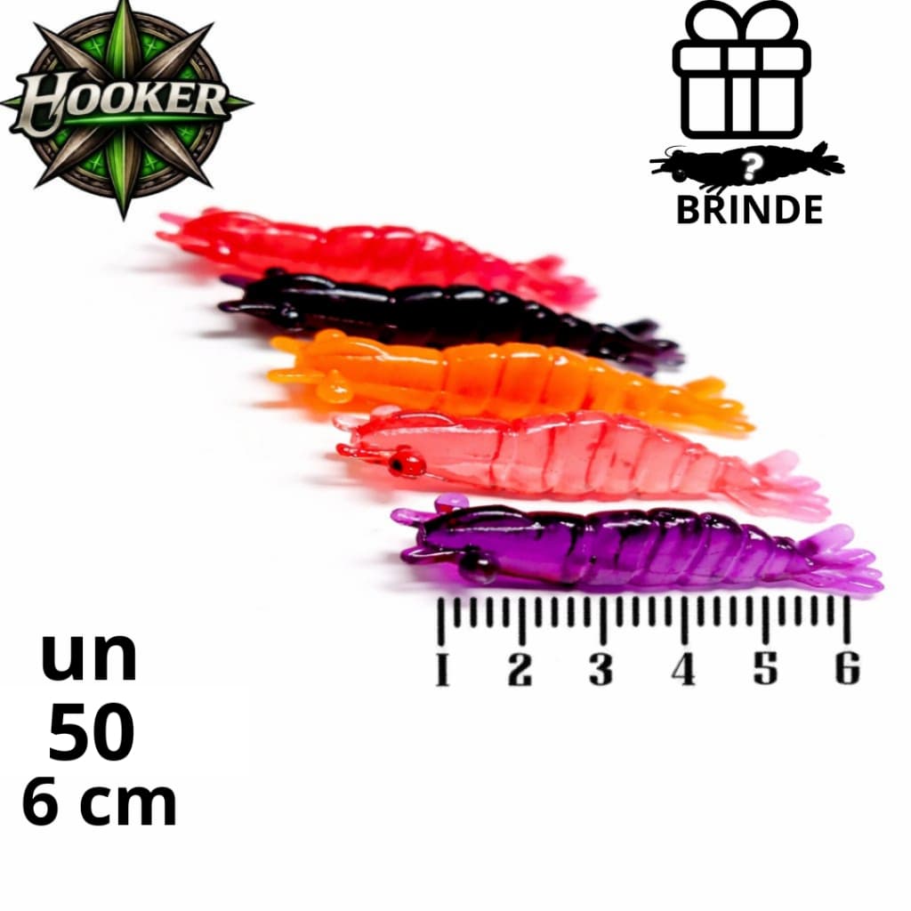 Camarão artificial Hokeer 6cm kit c/50