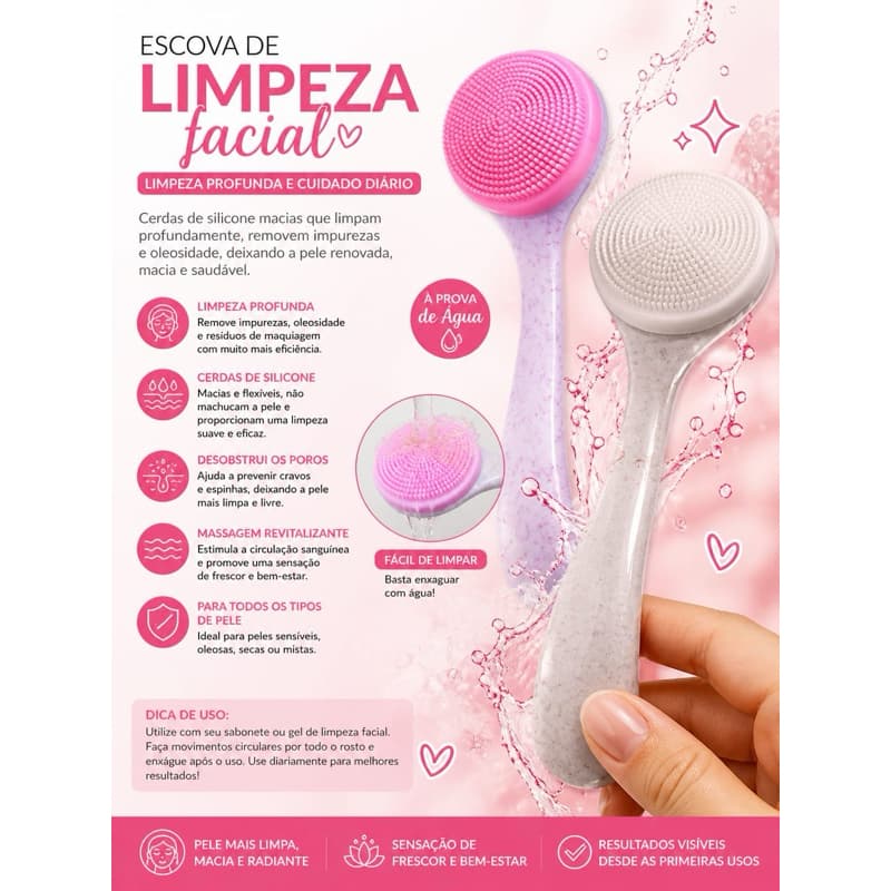 Escova Facial Mandala de Silicone 🧴 Limpeza Profunda + Massagem Facial 💆‍♀️