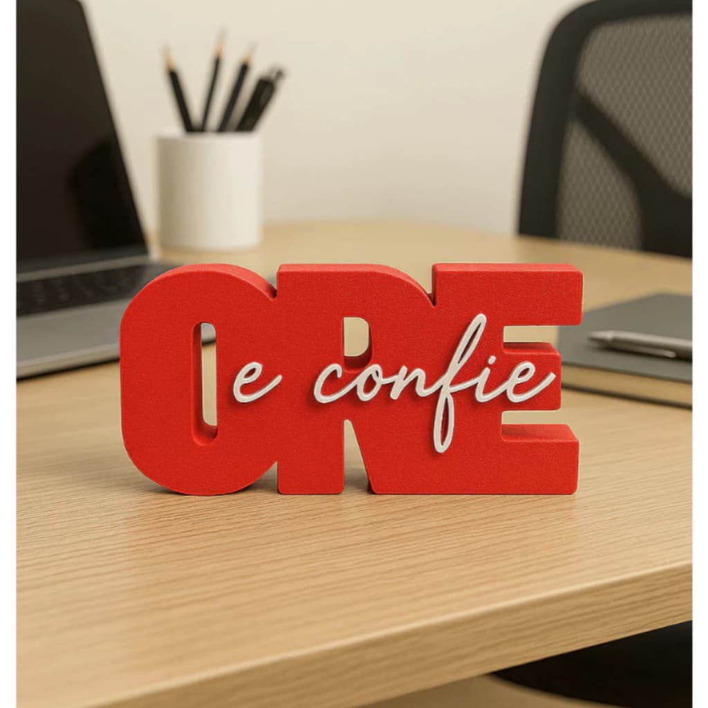 Decoração “Ore e Confie” 3D | Placa Decorativa Inspiradora
