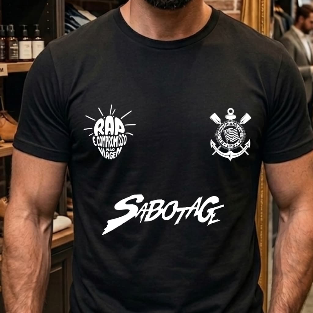 Camiseta RAP É COMPROMISSO tributo sabotage corinthians timão blusa tshirt camisa