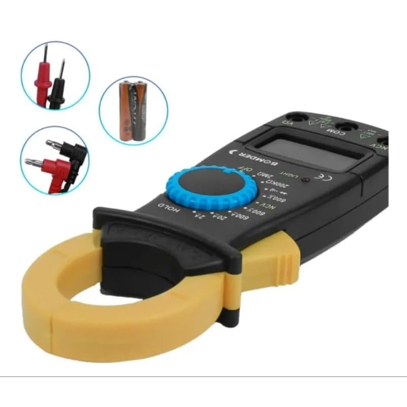 Exbom MD-Y400 Alicate Amperímetro Digital - Mede até 600V e 200A com Visor LCD