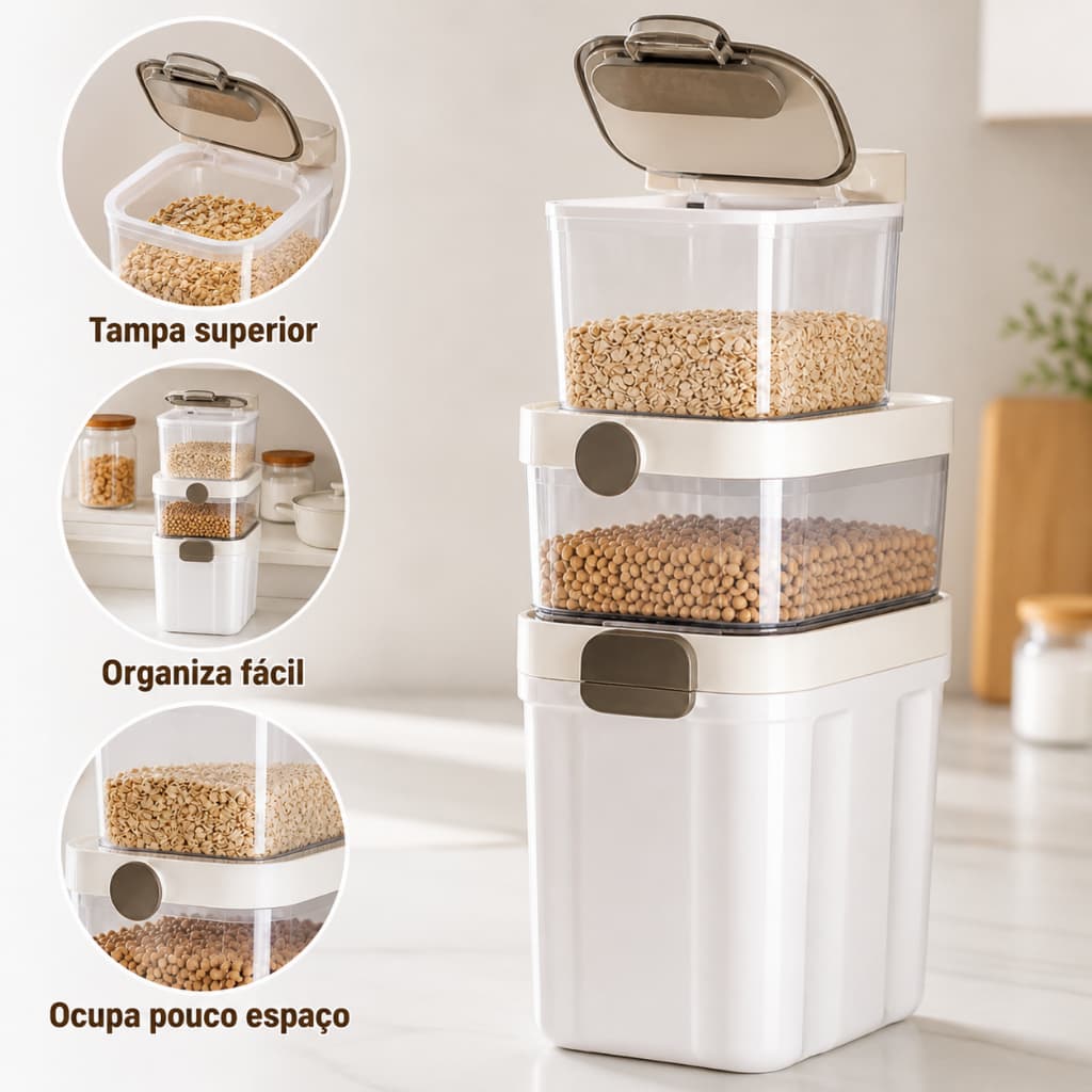 Jogo 4 Potes Multi Uso Hermeticos Retangulares Vasilha Transparente Organizadores Cozinha Geladeira