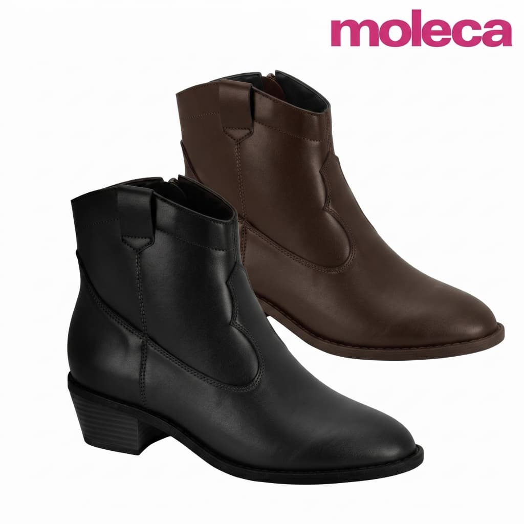 Bota Feminina Moleca Casual Country Rodeio Cano Curto Salto Grosso Confortável Original