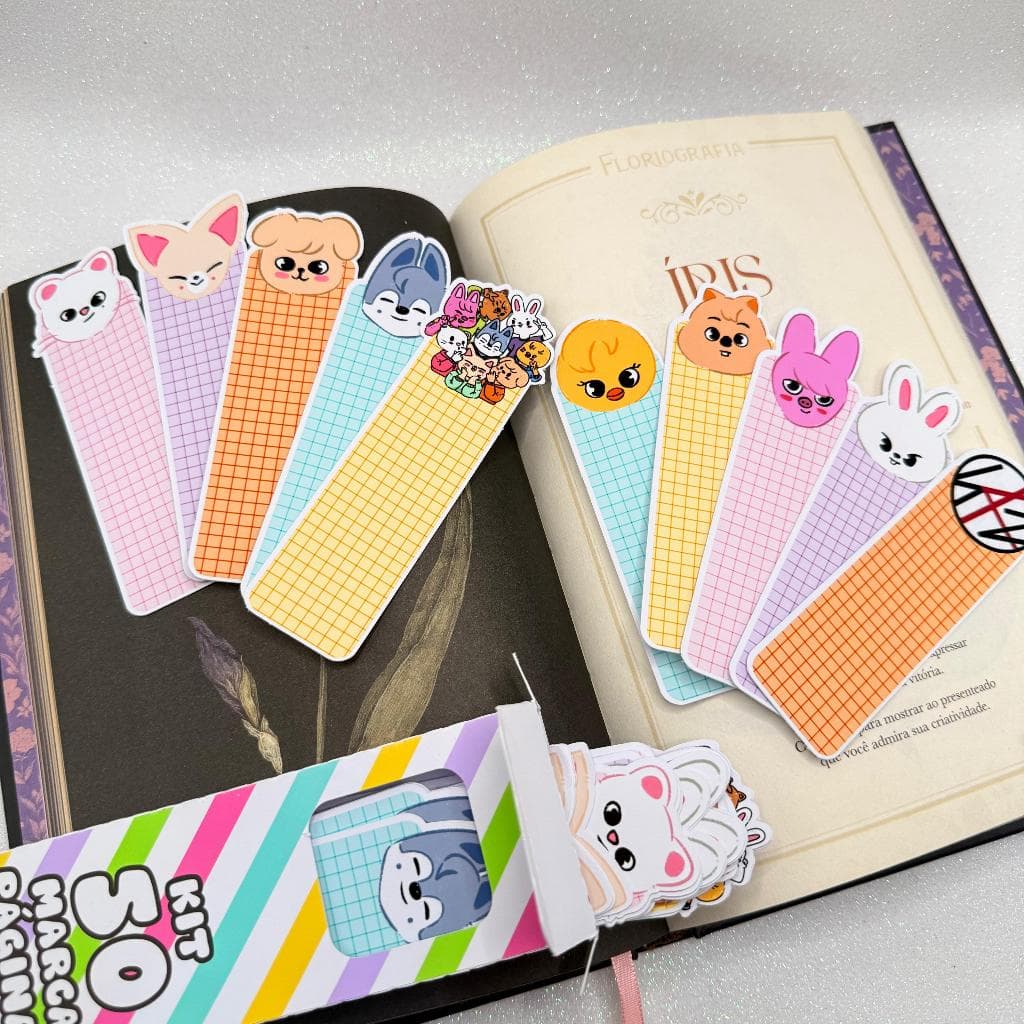 Kit 50 Marca Páginas Stray Kids Skzoo Stay Kawaii 10 Modelos Diferentes