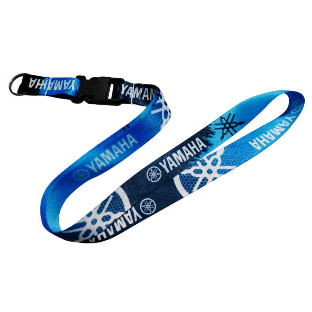 Cordão de Pescoço Engate com Saque Rápido Modelo YAMAHA Cor Azul p/ Chave de Moto Chaveiro e Crachá