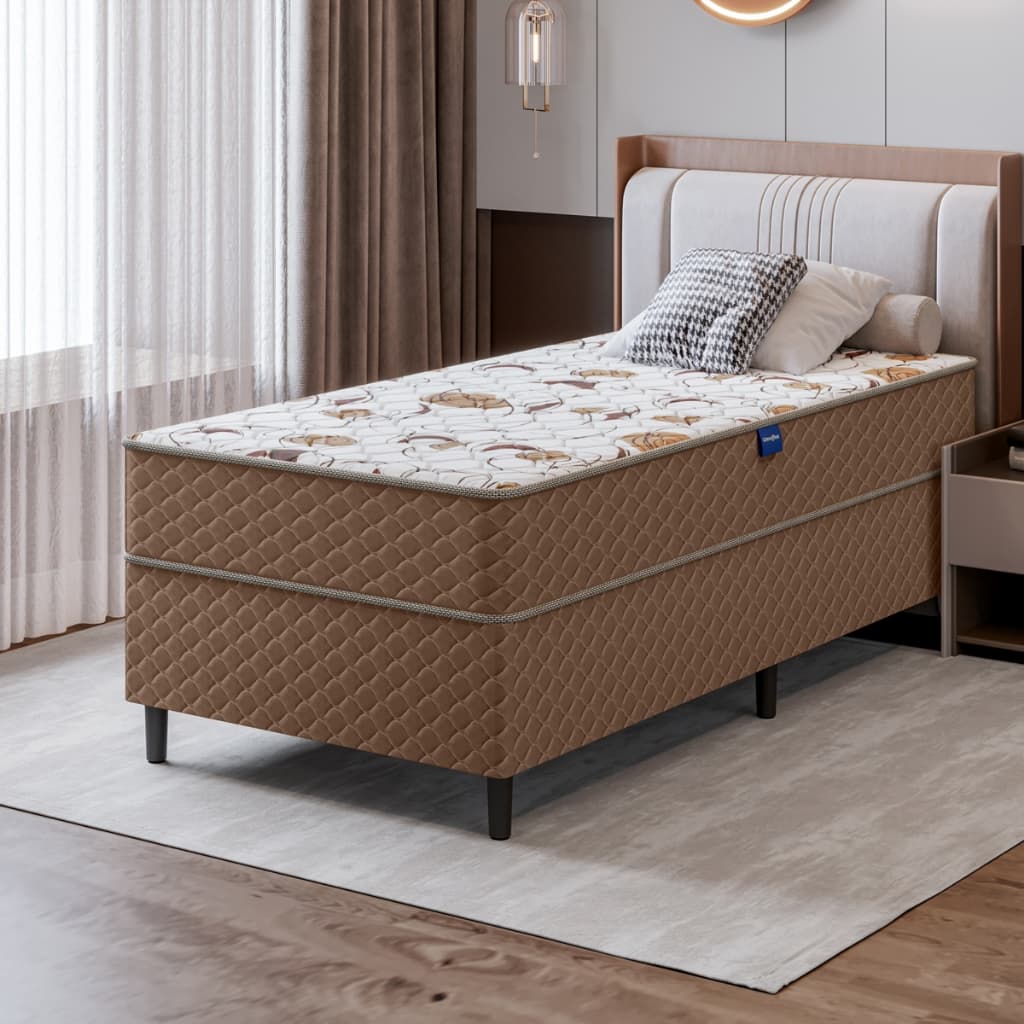 Colchão Solteiro com Base Cama Box Solteiro Espuma D33 Firme Eliana Umaflex Cama 88x188