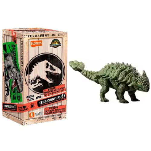 Boneco Jurassic World Blokee Dinossaur Anquilossauro Blokees