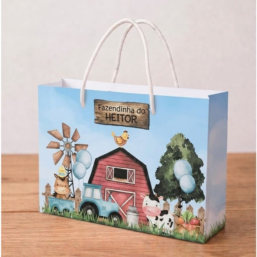 Sacolinha Personalizada Fazendinha (Pegue e Monte)