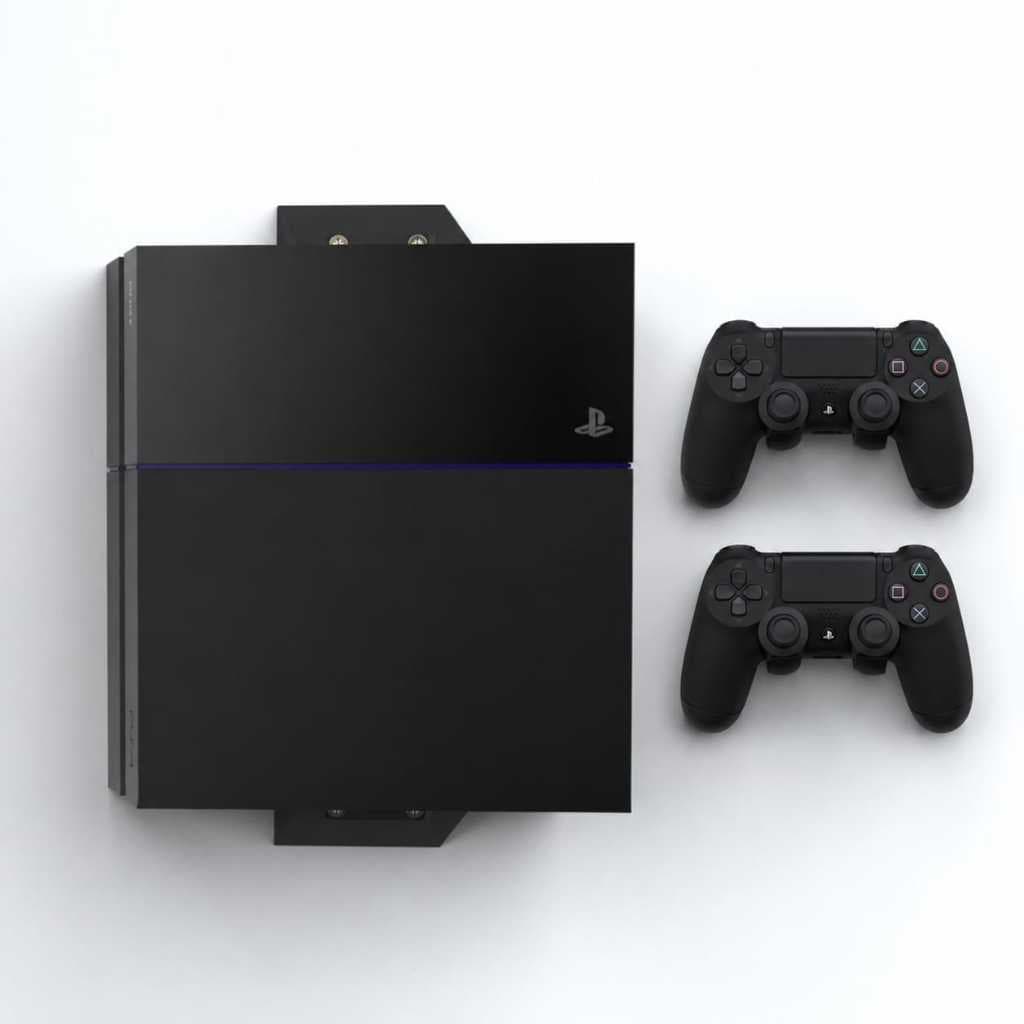 Kit Suporte De Parede Para Ps4 FAT + 2 Suportes Para Controle