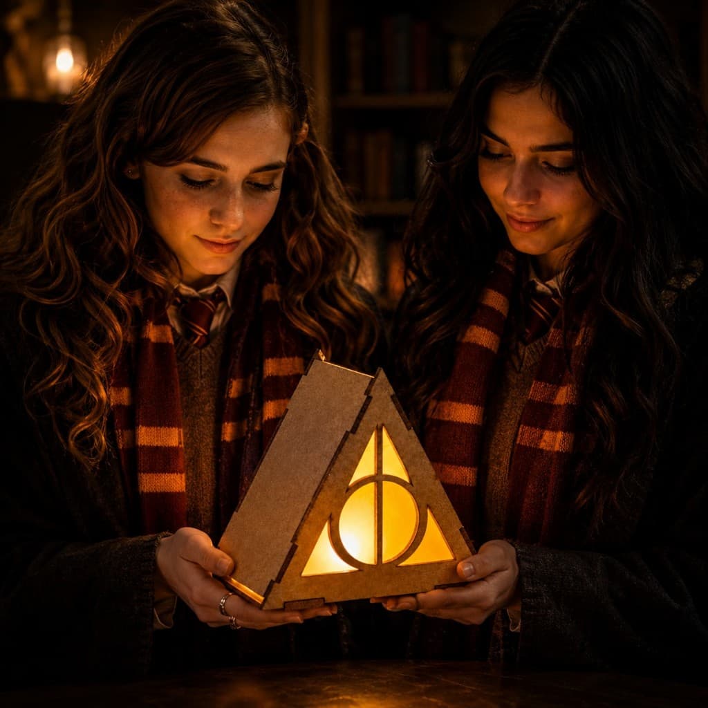 Luminária Harry Potter Relíquias Da Morte MDF Decorativa Quarto
