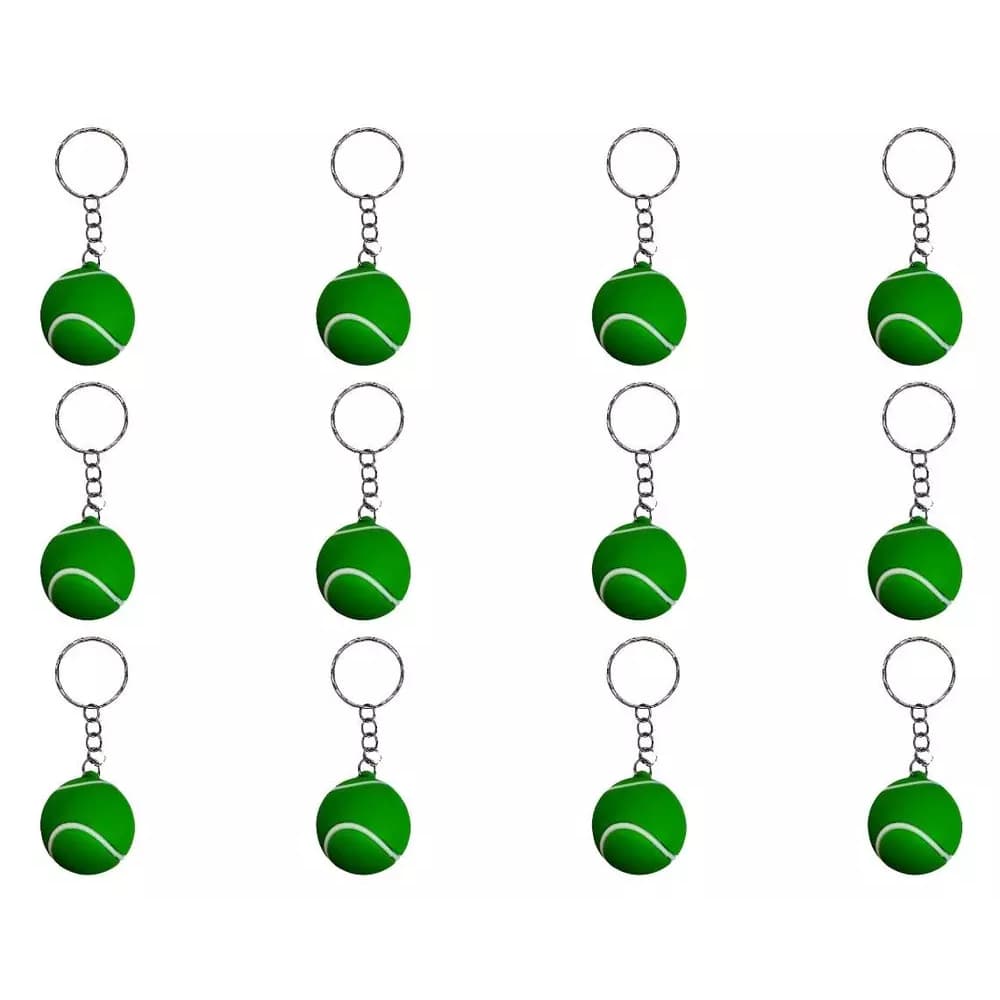 Kit com 12/24/36 Chaveiros Bola de Tênis Lembrancinha Borracha Esportivo Presente Aniversários Tenis Tennis Esporte