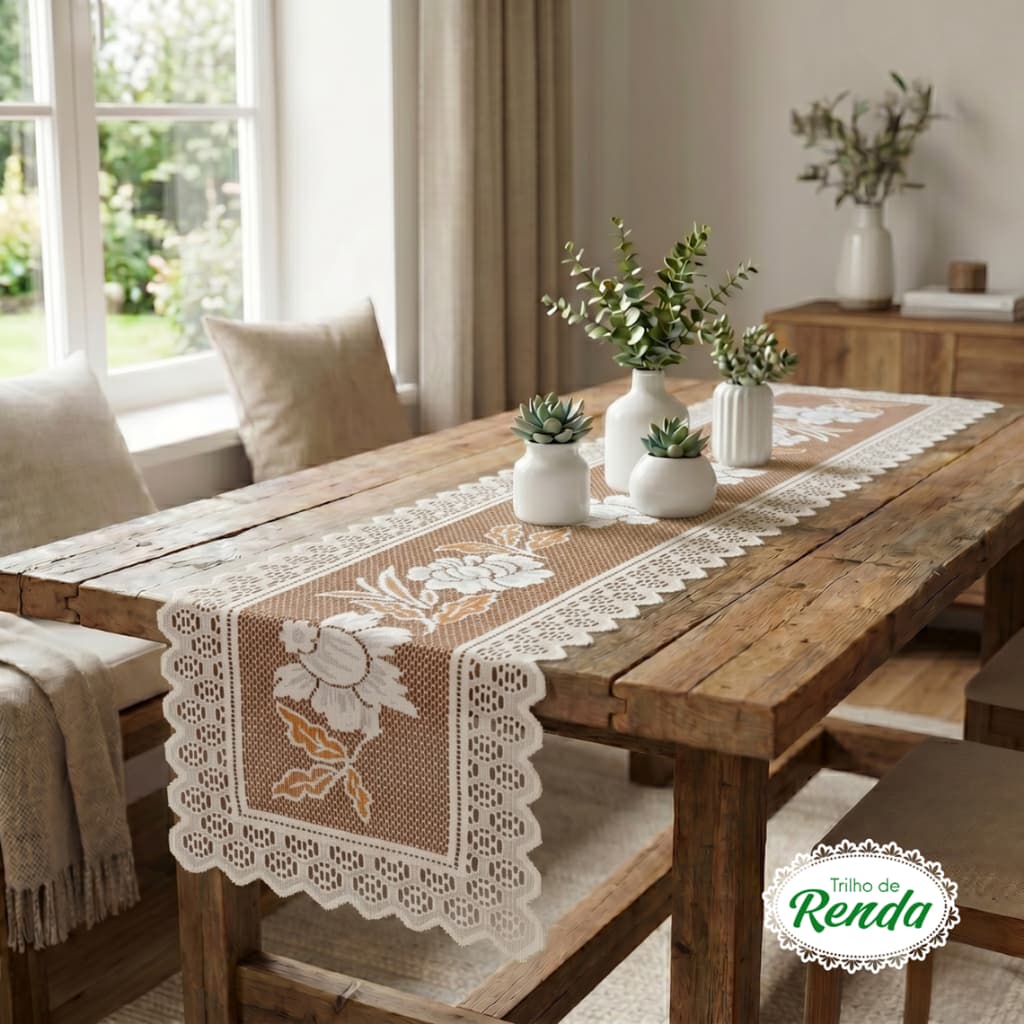 Caminho De Mesa Varias Cores Lindo 1,50m x 40cm Trilho de Renda