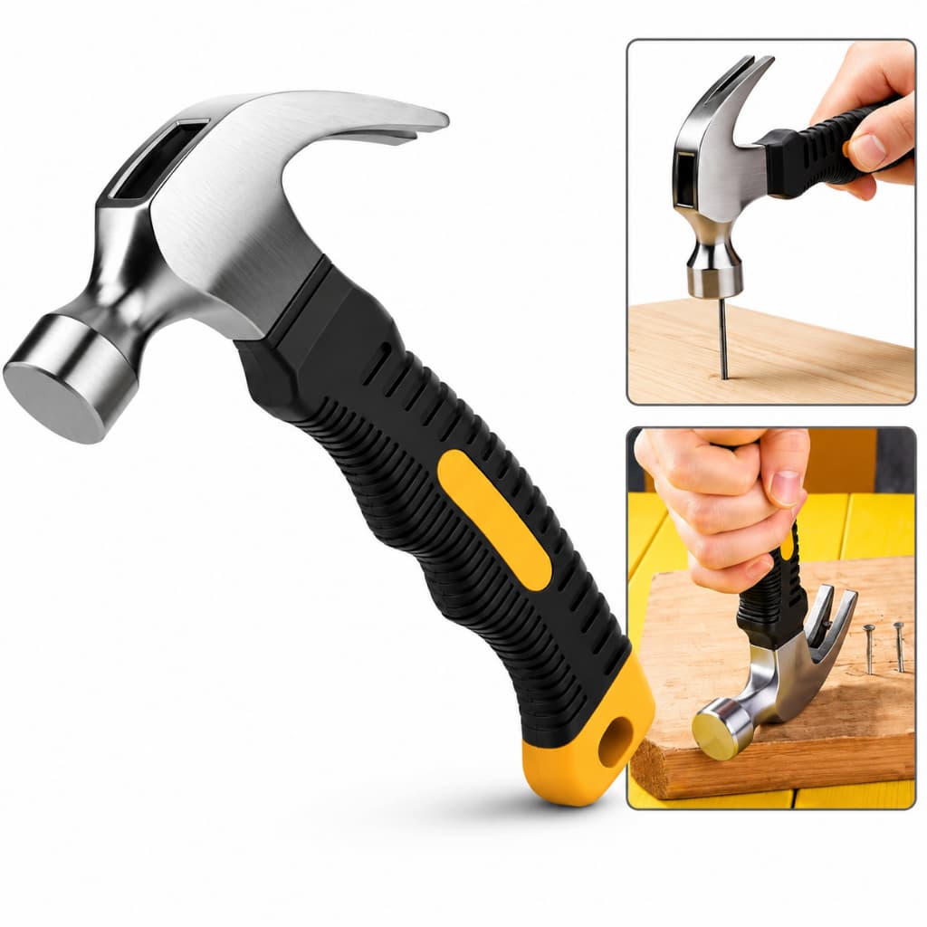 Martelo Unha 23mm Cabo Emborrachado Antiderrapante Ergonômico Profissional