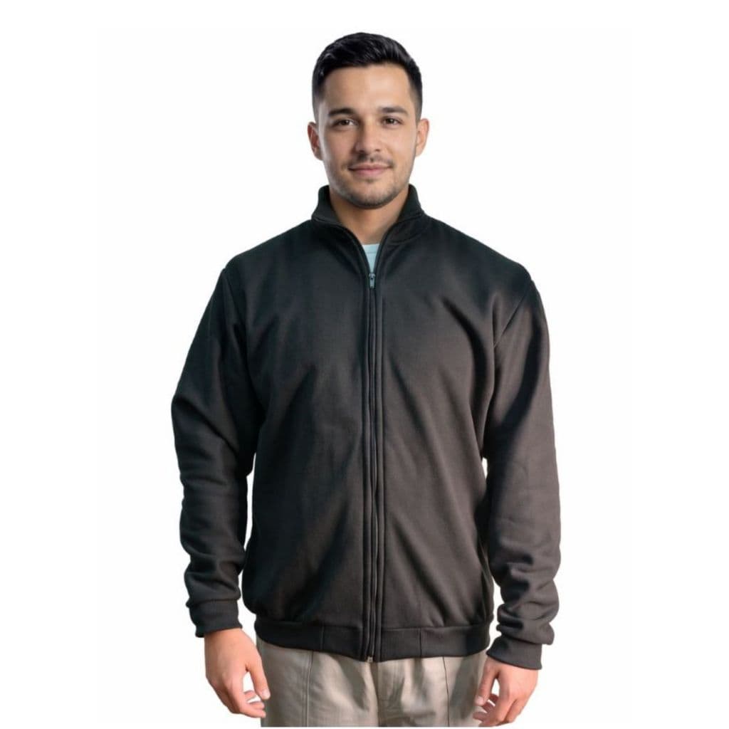 Blusa de Moletom Masculina Casaco de Frio com Zíper Flanelado Jaqueta Flanelada Unissex Aberto