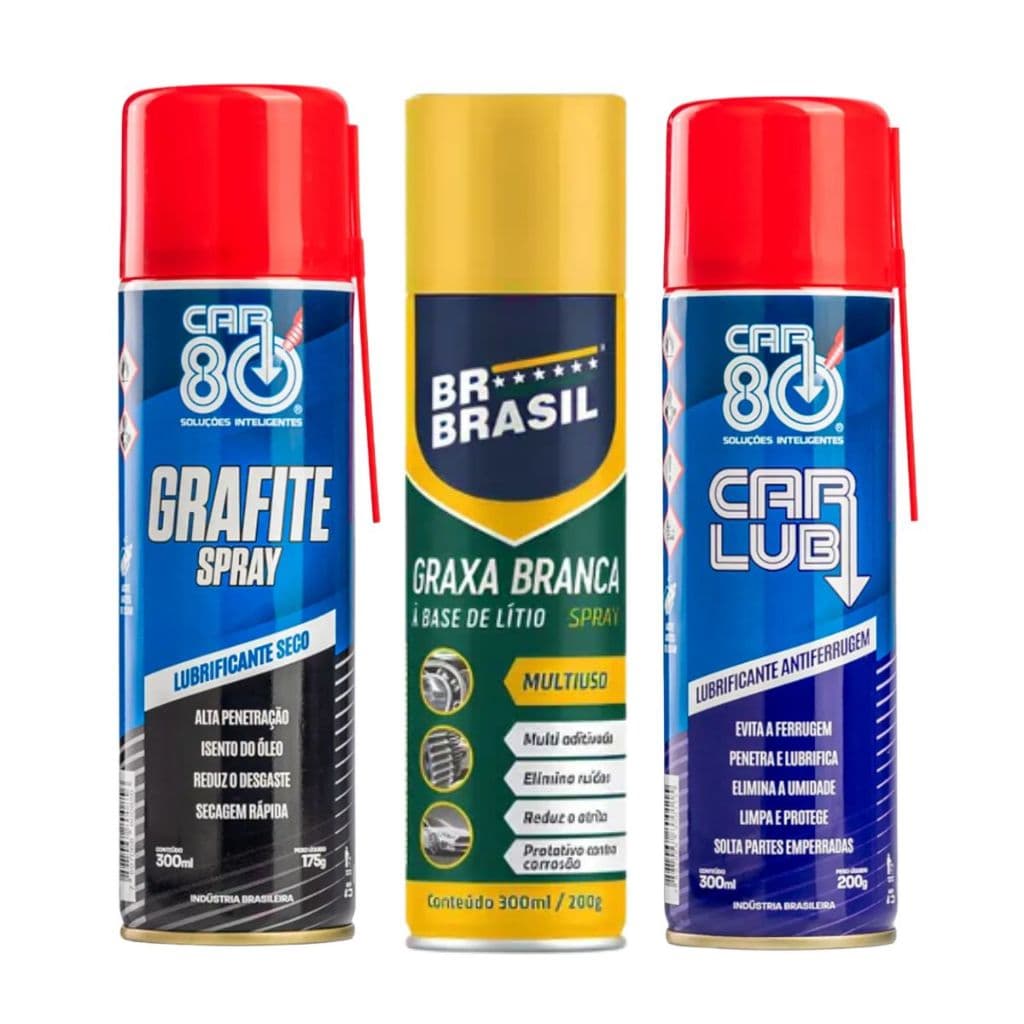 Kit Graxa Spray, Grafite Spray E Carlub (car80 E Br Brasil)