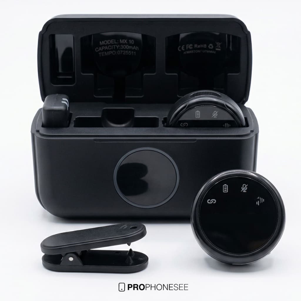 Microfone Lapela Sem Fio Duplo Bluetooth Profissional Redondo de Ima Usb Tipo C Anti Ruido Qualidade