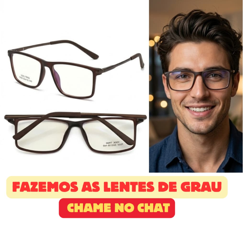 7026-C3 Óculos de Armação TR90 Masculino