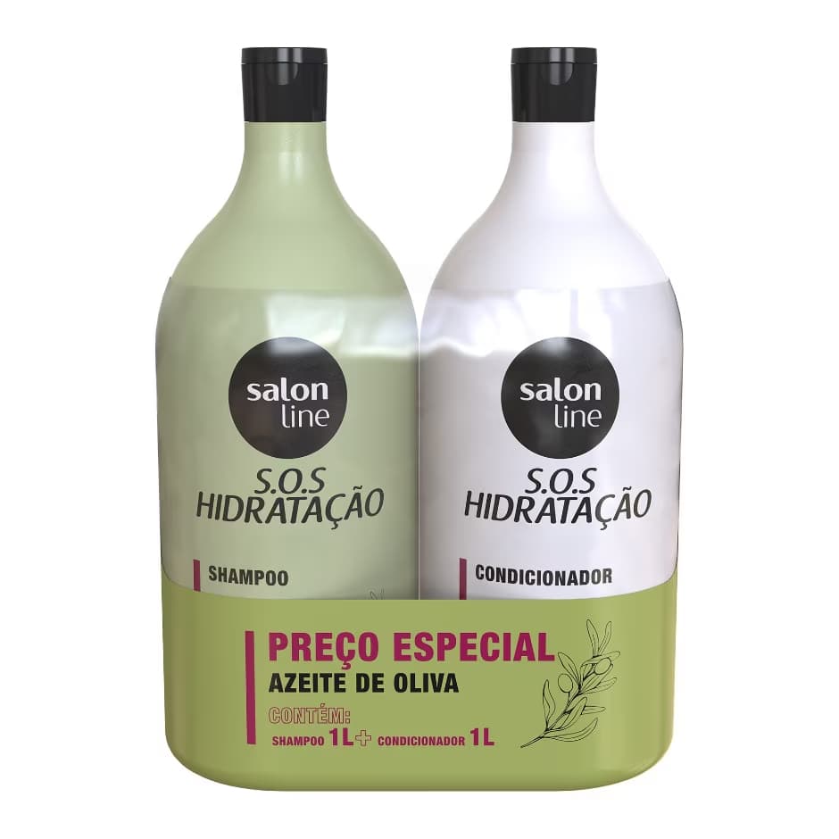 Kit Salon Line S.O.S Hidratação Shampoo + Condicionador Azeite de Oliva 1L