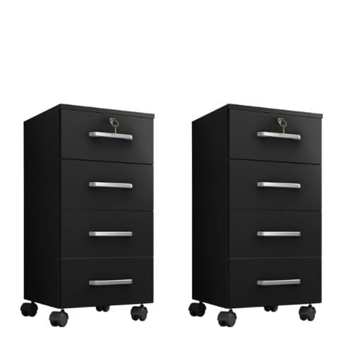 Organizador Com Gavetas E Rodinhas Prático Para Home Office com 1 ou 2 unidades