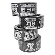 KIT 3 Fita Crepe Larga Preta 48mm X 40 Metros Adelbras 718