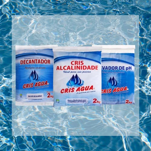 KIT 1 DECANTADOR 2KG + 1 ALCALINIDADE 2KG + 1 BARRILHA LEVE 2KG (CRIS ÁGUA)