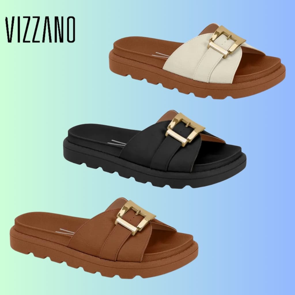 Papete Vizzano Fivela Tratorada Feminina Elegante Macia Leve 6510.130