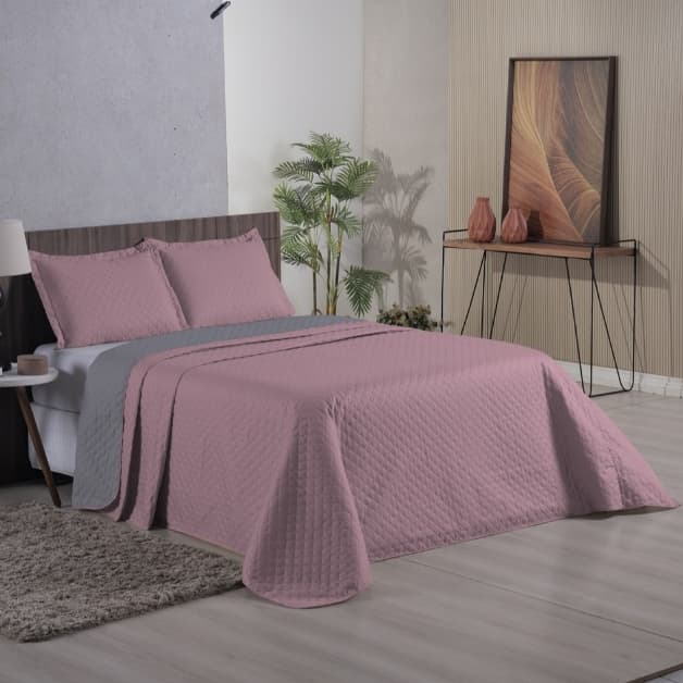 Cobre Leito Casal Dupla Face Matelado Ultrassônico Cama Posta 03 Peças PROMOÇÃO