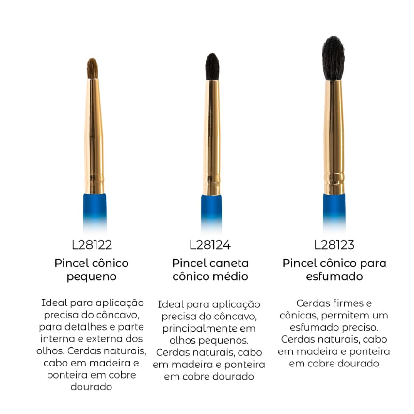 Pincéis para Olhos Profissionais Esfumado e Precisão LULLY MAKEUP