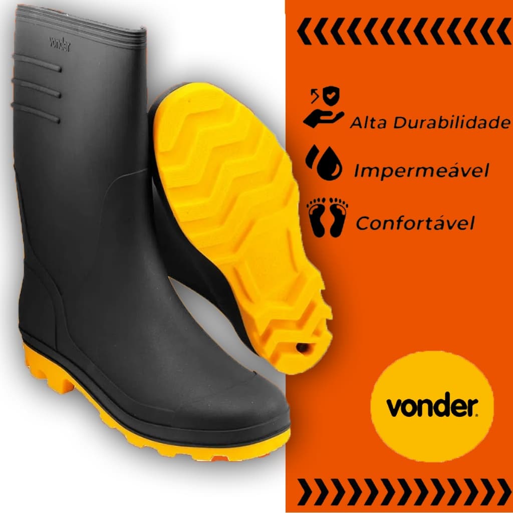 Bota PVC Chuva Motociclista Moto Impermeável Ifood Entregador Antiderrapante Galocha