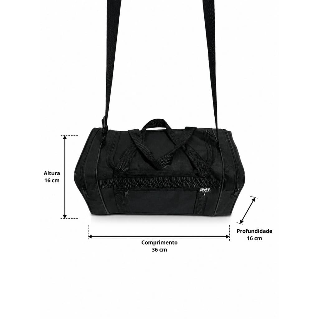 MALA BOLSA DE MÃO E OMBRO NR3 PEQUENA PRETA PARA VIAGEM, ACADEMIA, TRABALHO E OUTROS