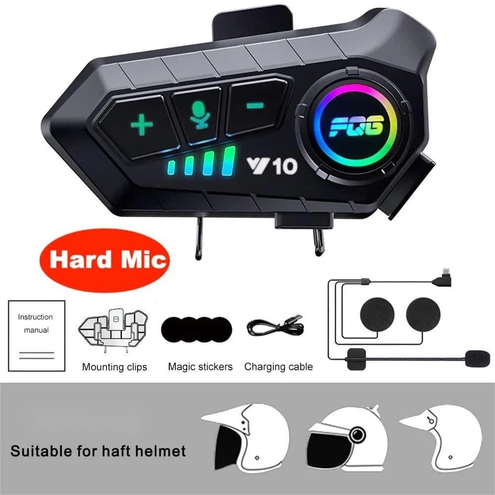 Fone De Ouvido Sem Fio Bluetooth 5.3 Para Capacete De Motocicleta Com Redução De Ruído IPX6 À Prova D'água