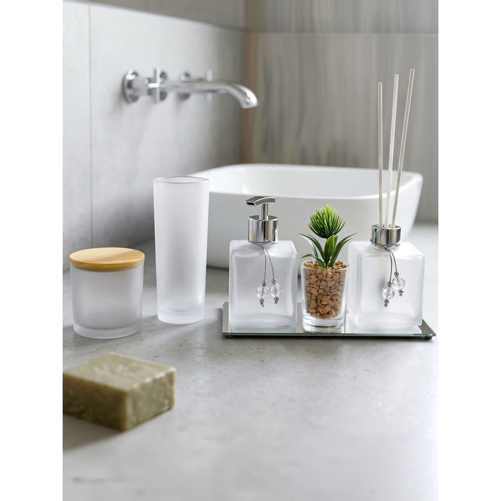 Kit Lavabo Aromatizador De Ambiente Com Bandeja para Banheiro LONDRES BRANCO