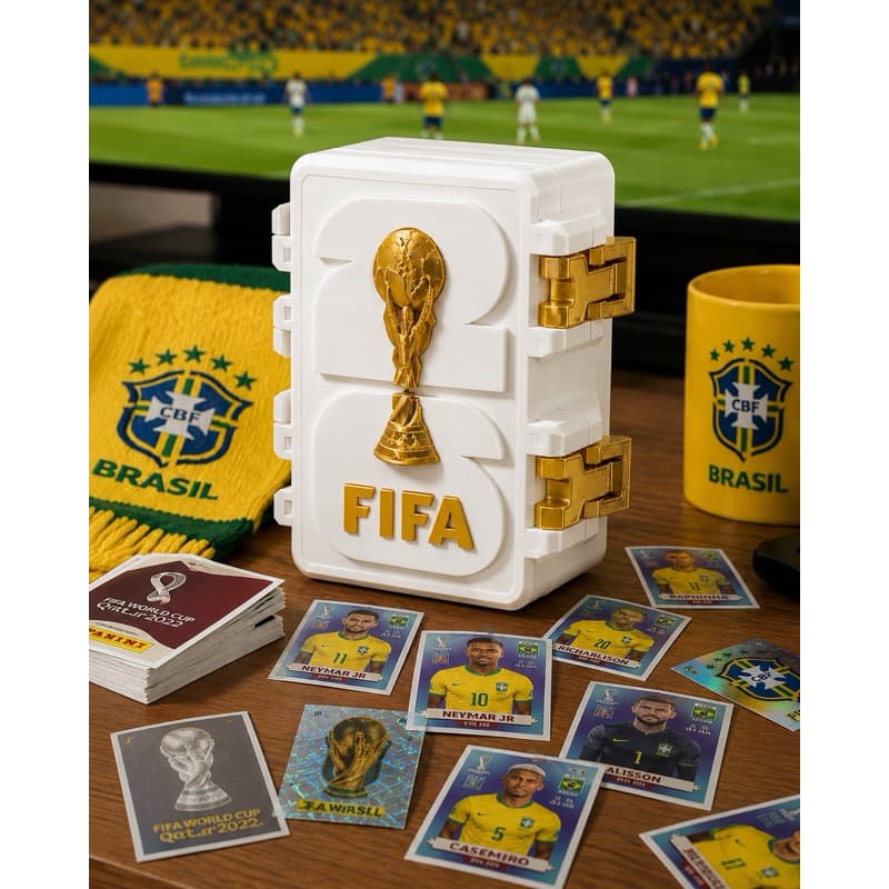 Porta Figurinhas da Copa 2026 Organizador Para Até 500 Figurinhas Futebol Álbum Coleção