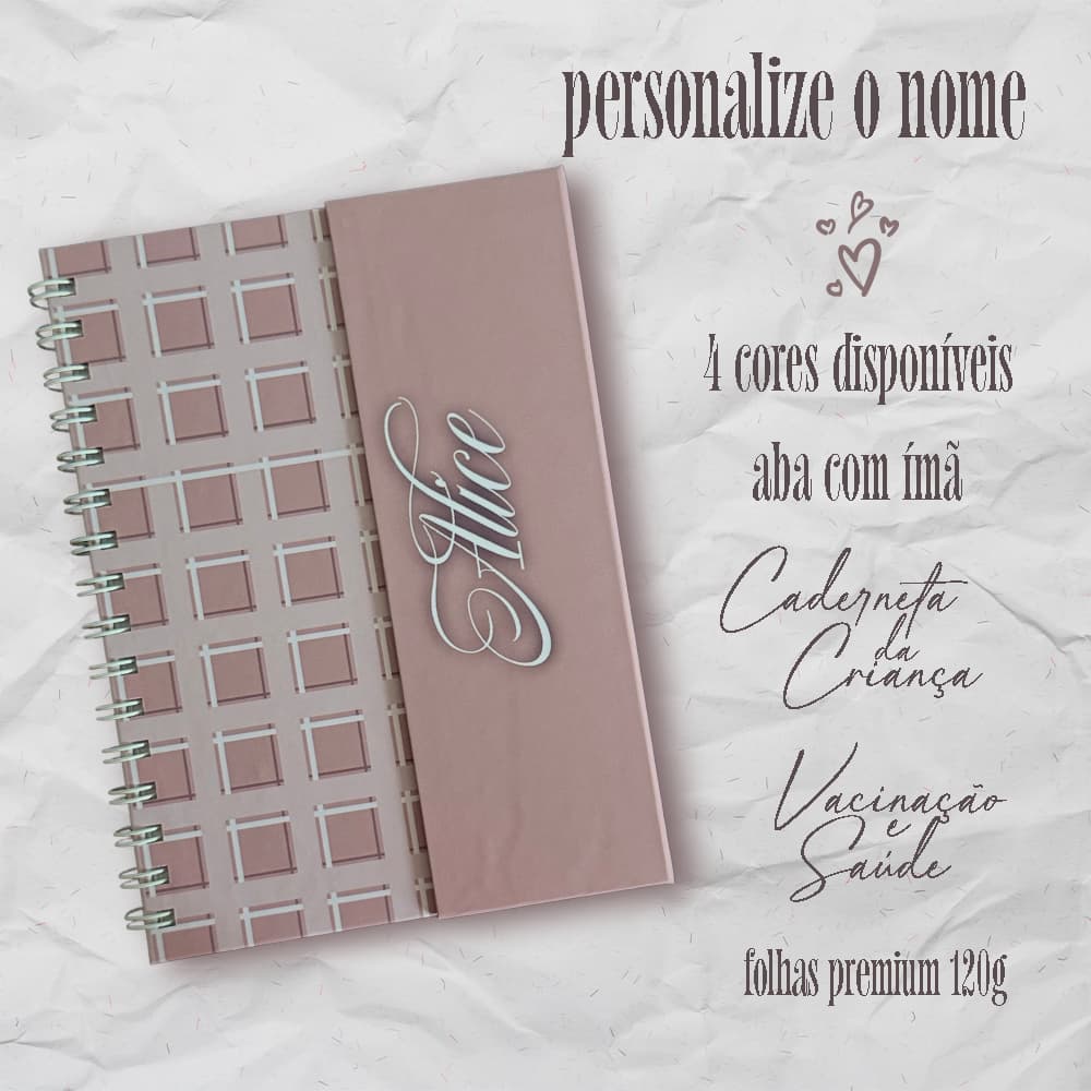 Caderneta da criança personalizada menina | vacinação e saúde bebê premium 7ª  edição